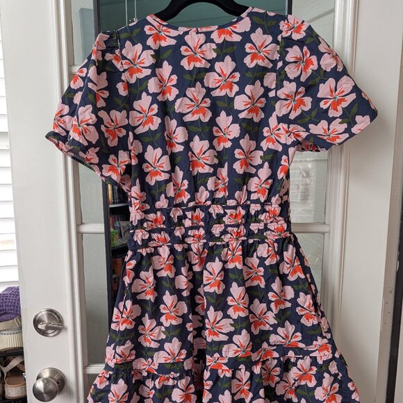 🌸 Anthropologie The Somerset Mini Dress - Floral: Navy and Pink - L - Picture 8 of 8